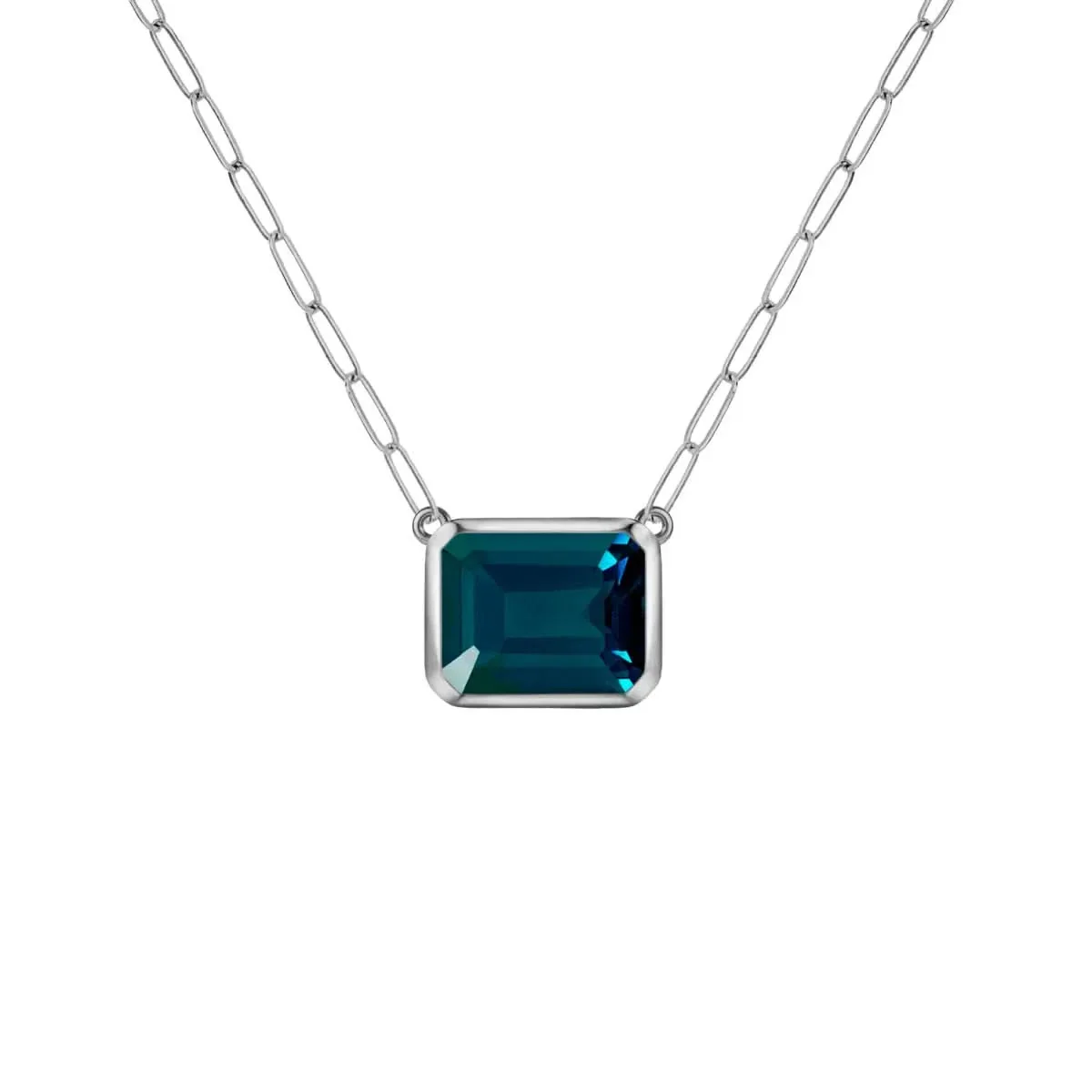 Warren Atlantic Blue Topaz Necklace on Adelaide Mini Chain in 14k Gold (December) - Image 7