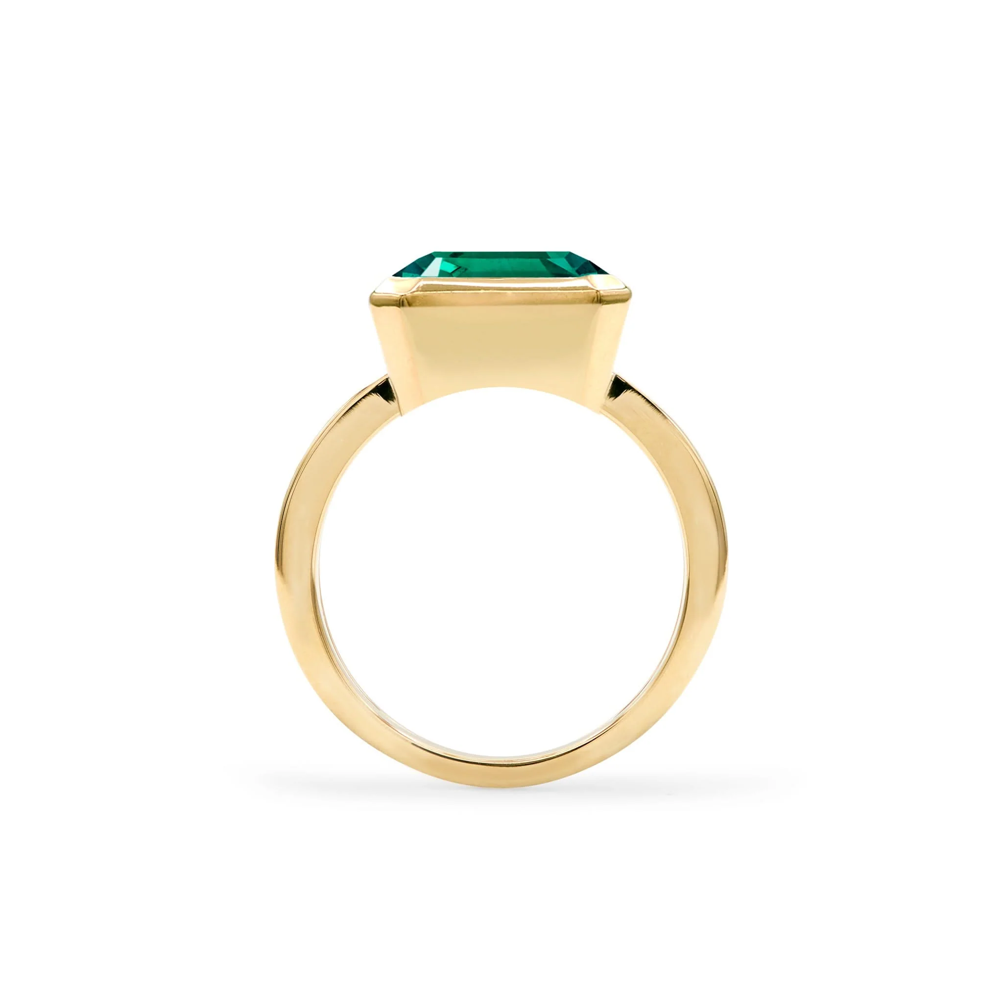 Warren Horizontal Emerald Ring in 14k Gold (May) - Image 4