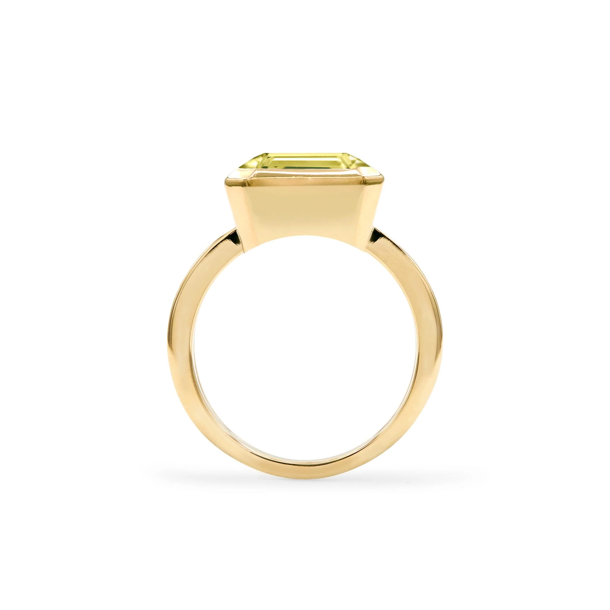 Warren Horizontal Lemon Verbena Quartz Ring in 14k Gold (August) - Image 5
