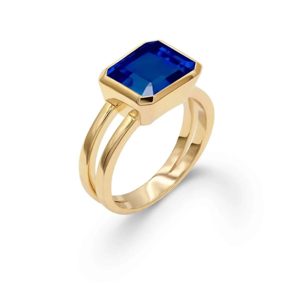 Warren Horizontal Sapphire Ring in 14k Gold (September) - Image 4
