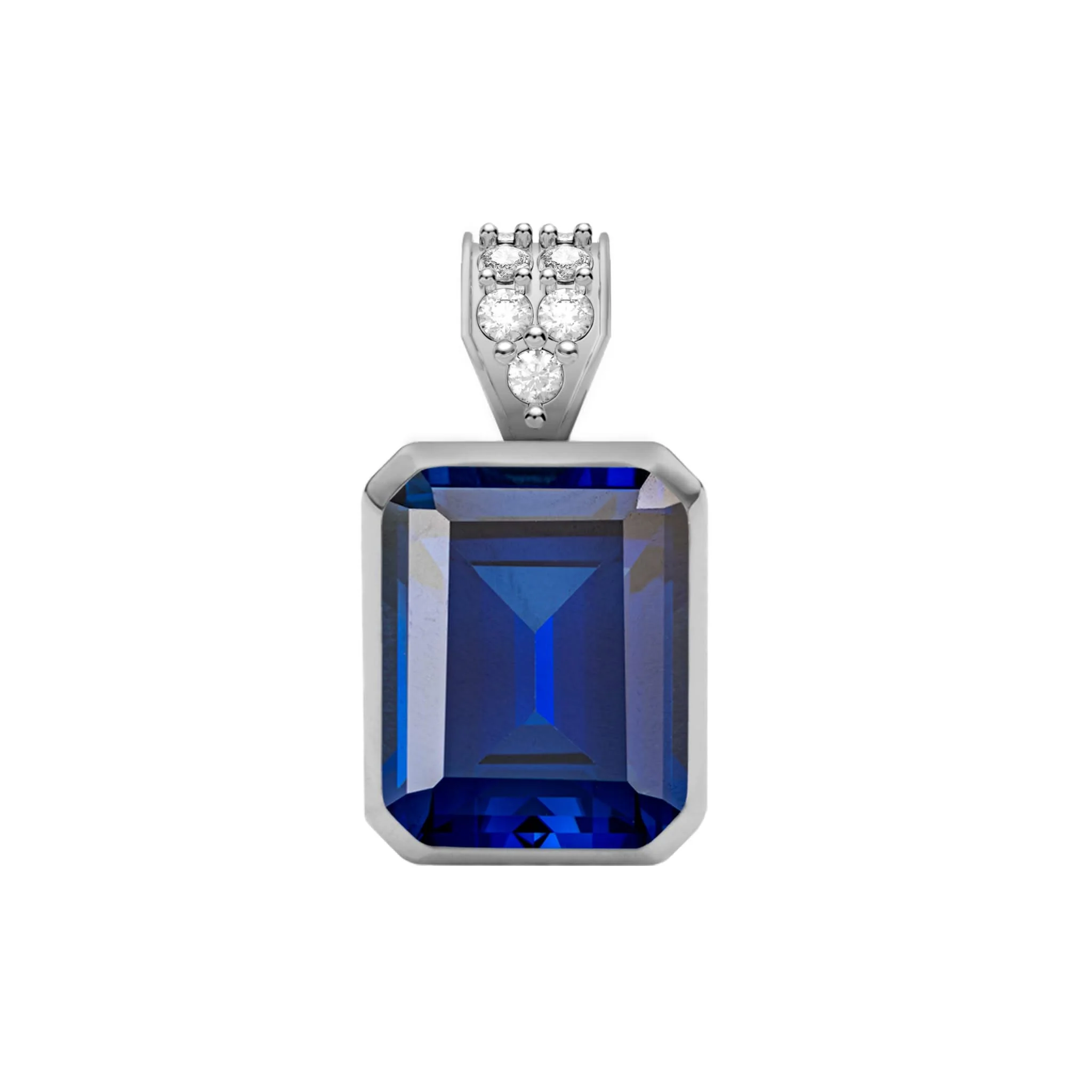 Warren Sapphire Pendant with Diamond Bail in 14k Gold (September) - Image 5