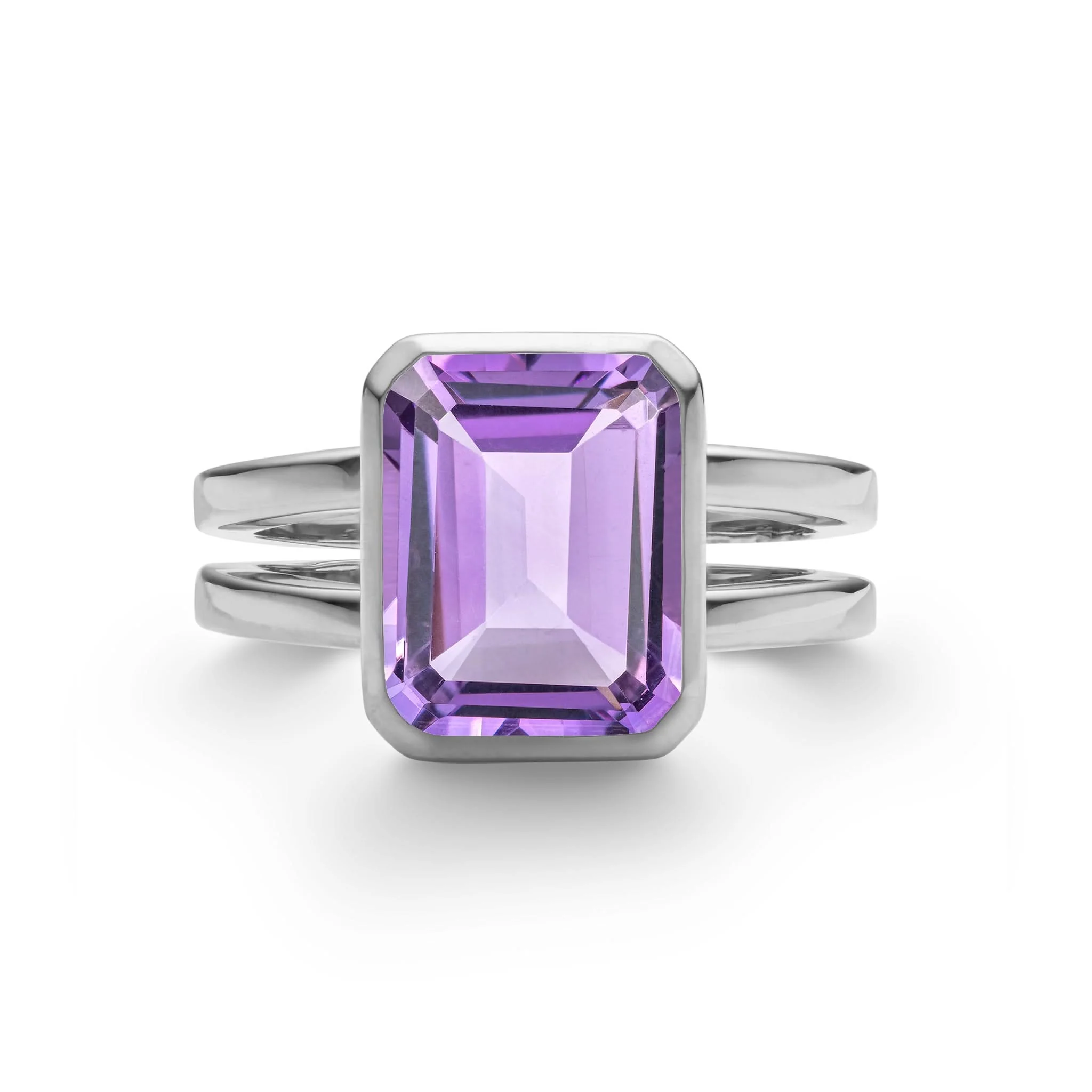 Warren Vertical Amethyst Ring in 14k Gold (February) - Image 8