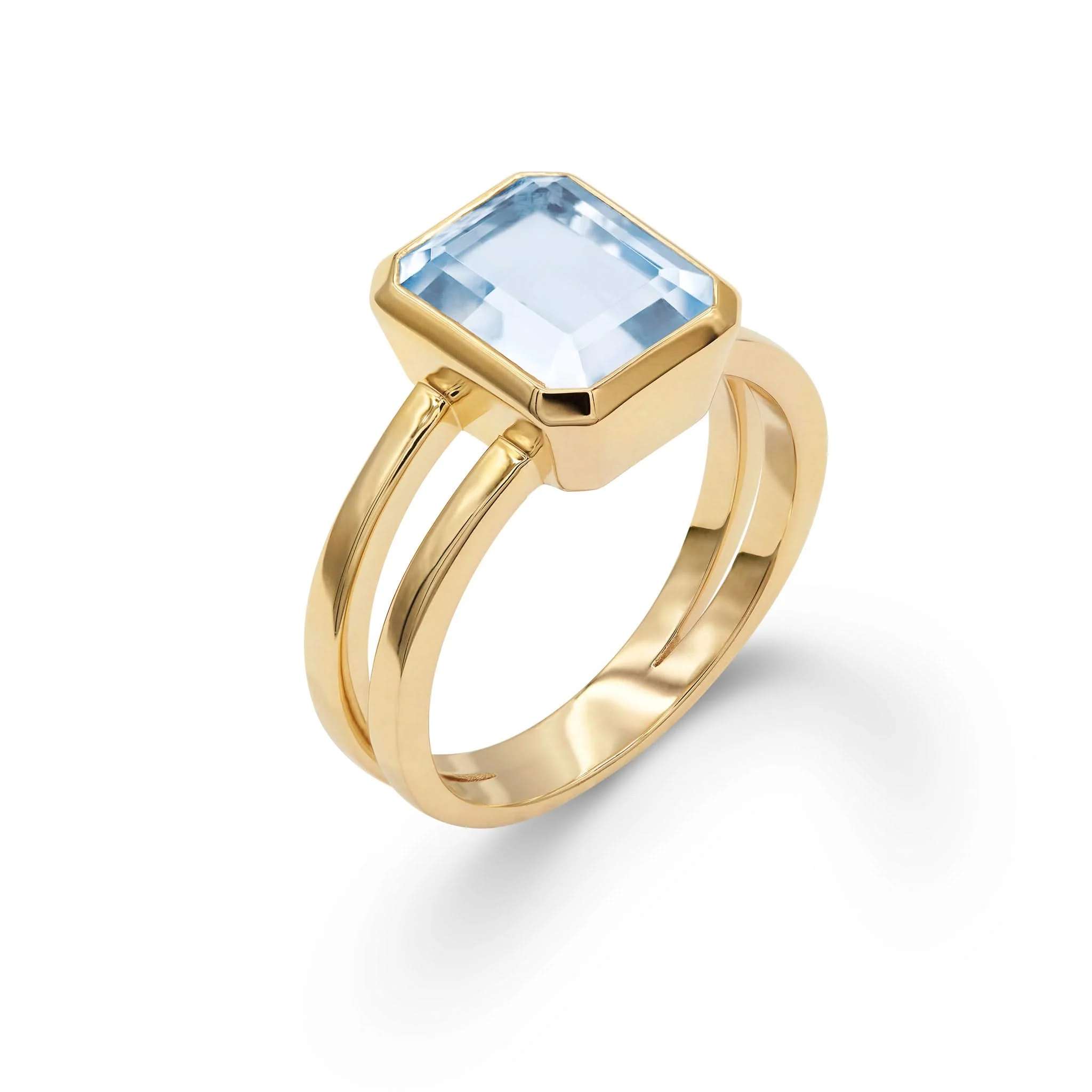 Warren Vertical Aquamarine Ring in 14k Gold (March) - Image 4