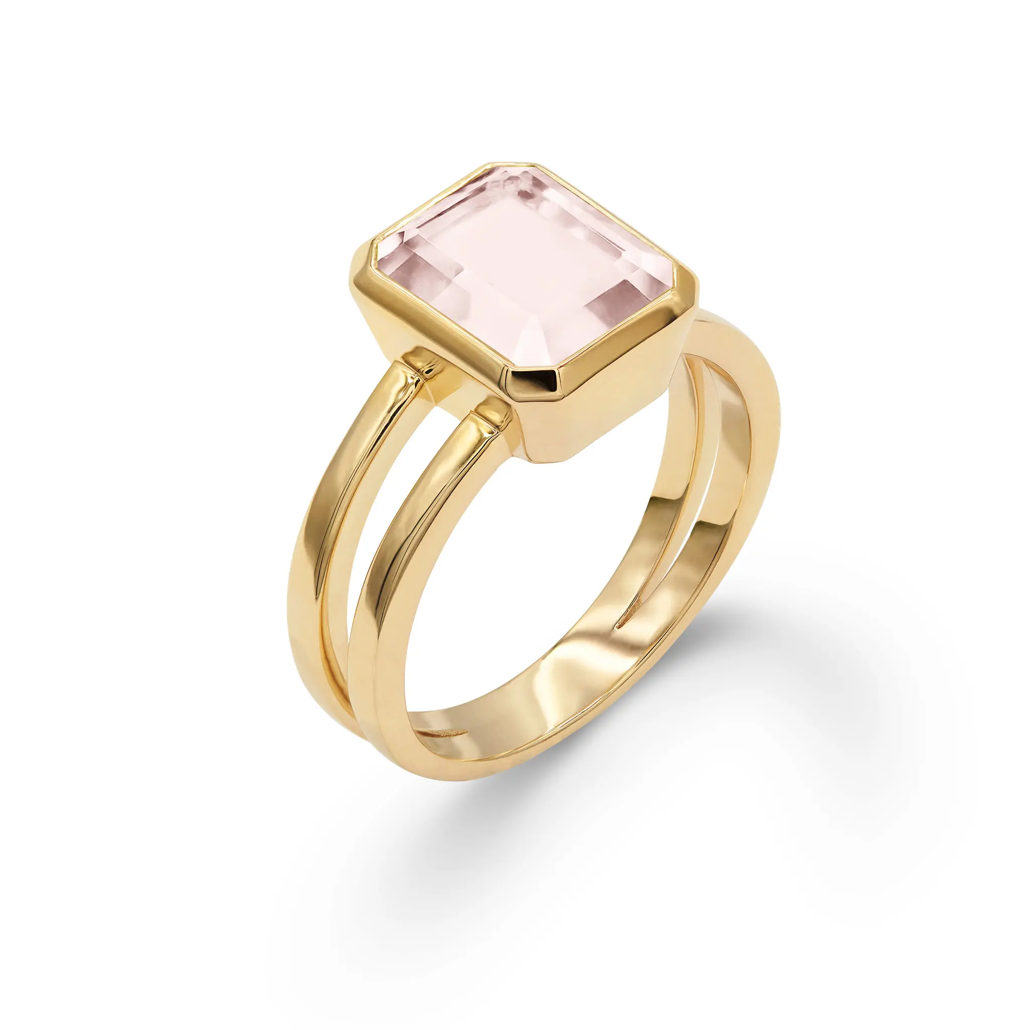 Warren Vertical Blush Sapphire Ring in 14k Gold (October) - Image 4