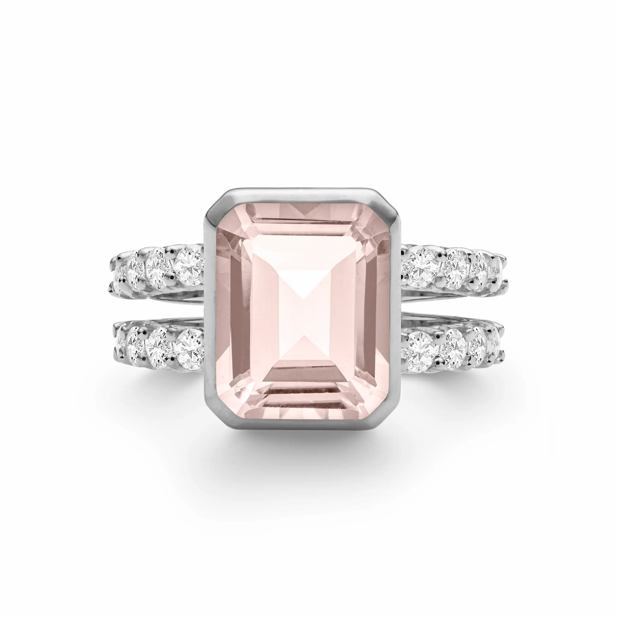 Warren Vertical Blush Sapphire Ring with Diamonds in 14k Gold (October) - Image 8