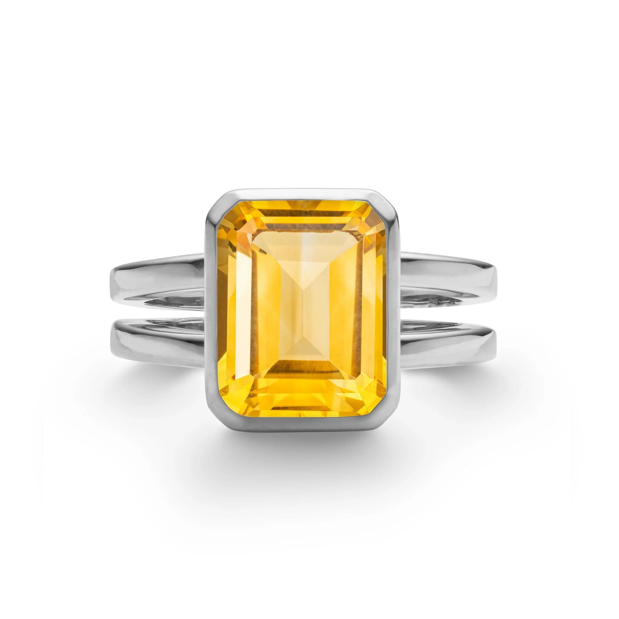 Warren Vertical Citrine Ring in 14k Gold (November) - Image 8