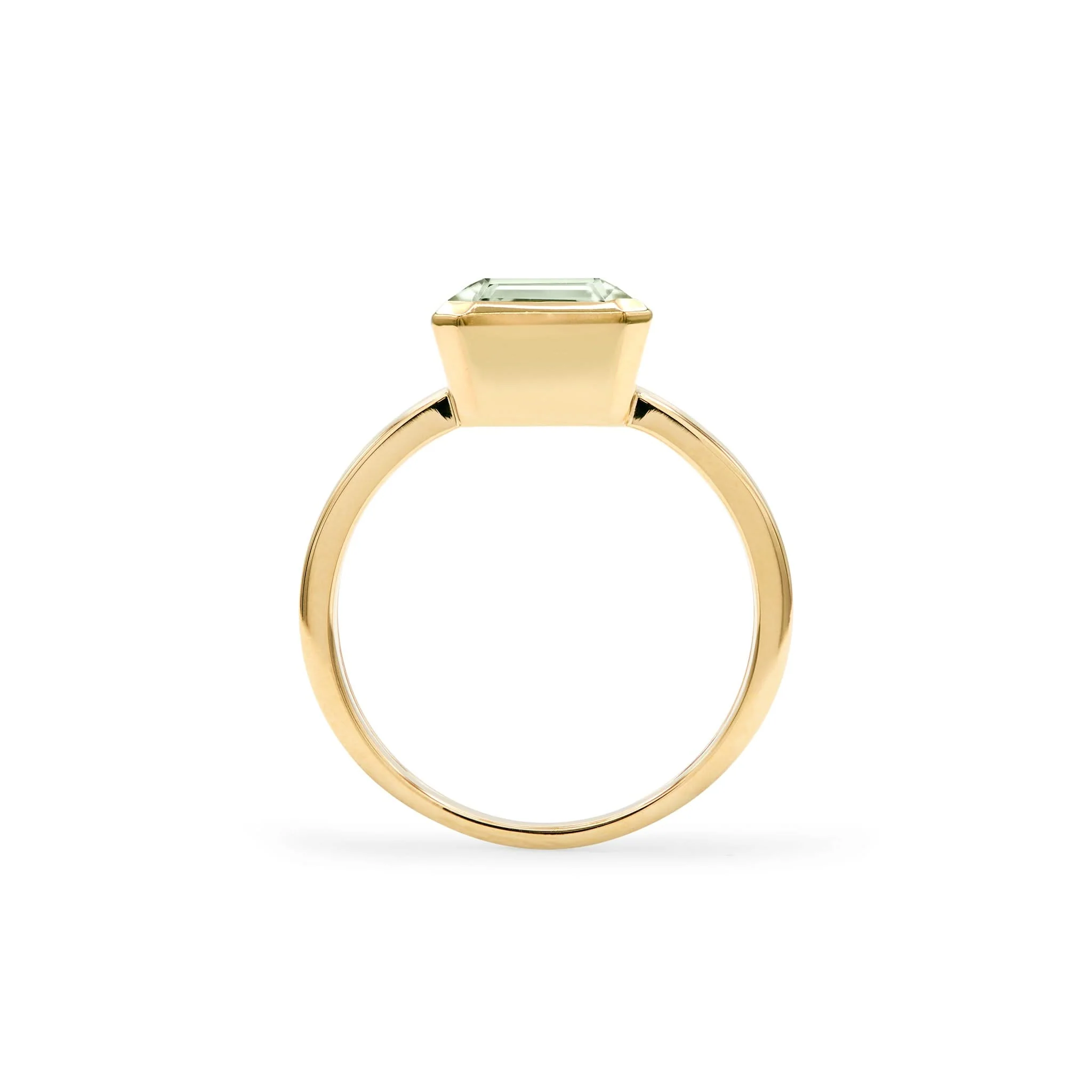 Warren Vertical Green Amethyst Ring in 14k Gold (February) - Image 5