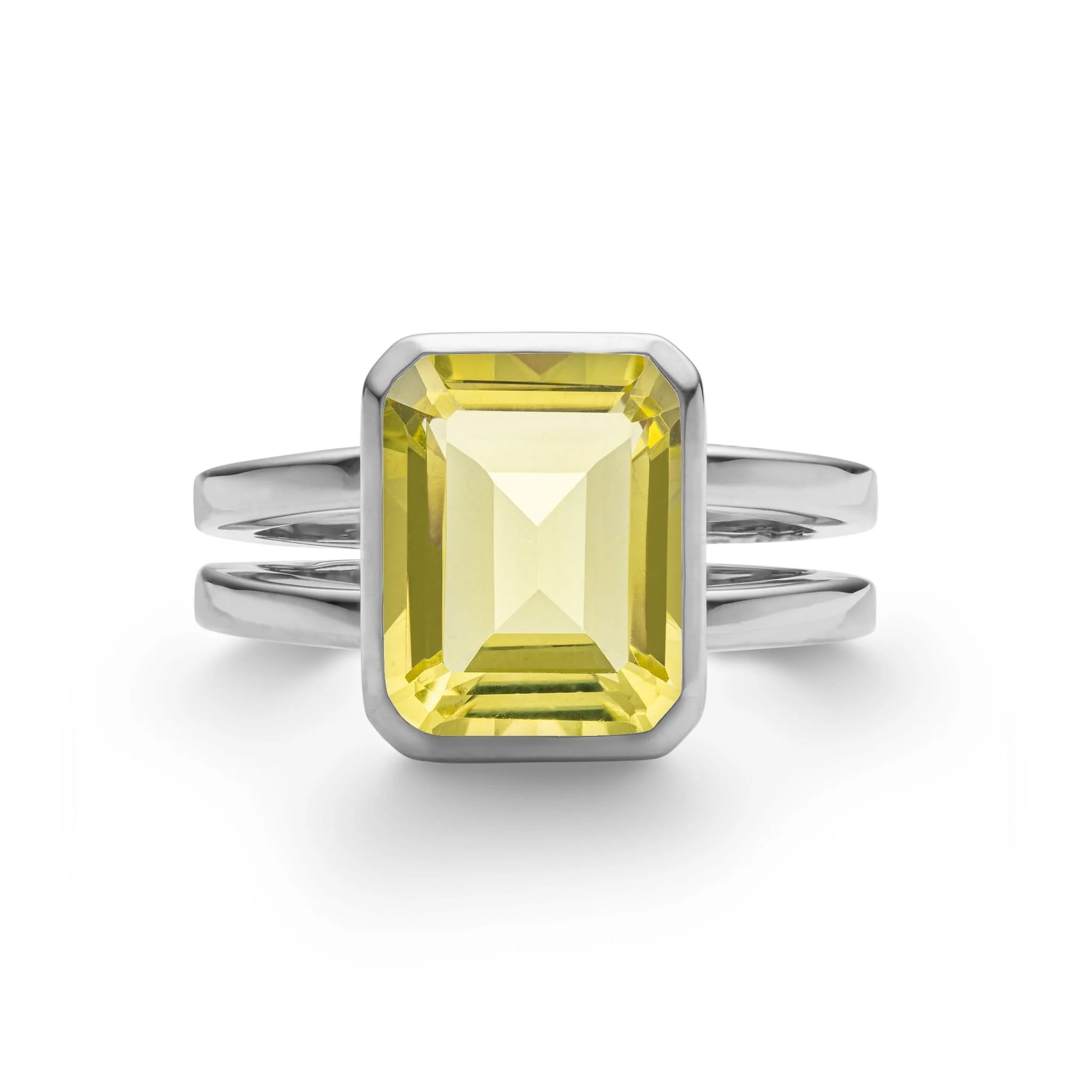 Warren Vertical Lemon Verbena Quartz Ring in 14k Gold (August) - Image 8