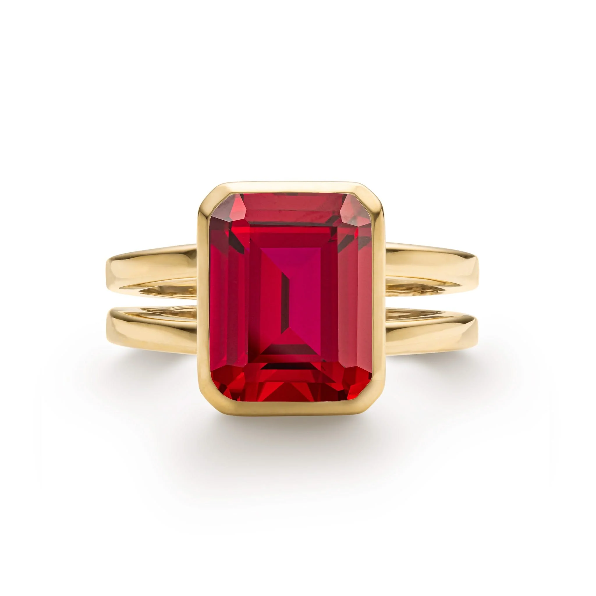 Warren Vertical Ruby Ring in 14k Gold (July)
