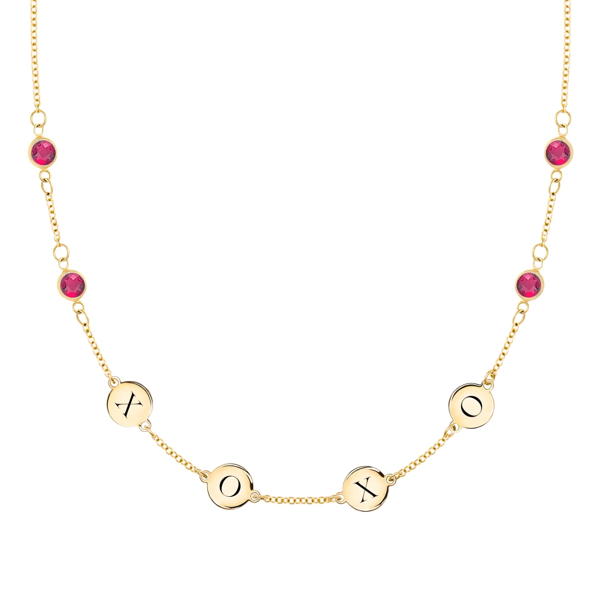 XOXO Ruby Necklace in 14k Gold
